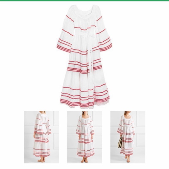 Elegant White and Red Women's Dress - Picture 2 of 2